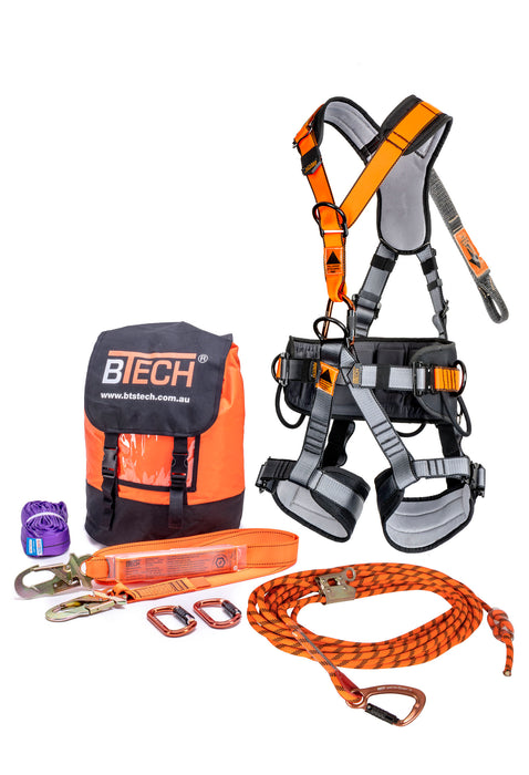 BTS Premium Roofers Kit - The Ultimate Working at Heights Kit c/w 15m Kermantle Rope,Harness,Lanyard & Karabiners