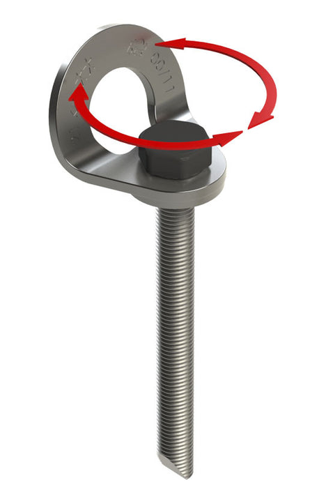 BTS Concrete Anchor Point 360° Swivel Eye Stainless steel 316 Threaded anchor bolt and eye