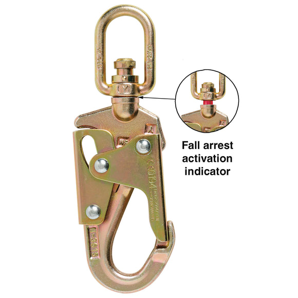Double Action Swivel Safety Hook with Fall Arrest Indicator