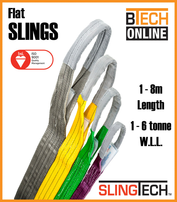 SLINGTECH Flat Webbing Slings 1T-6T 0.5m-8m Australian Standards AS 1353