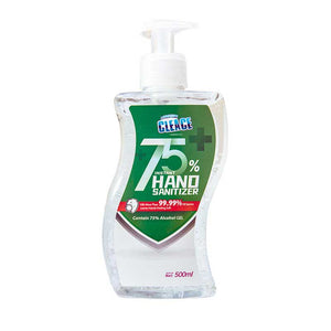 Cleace Hand Sanitizer 500Ml Pump Action 75% Alcohol.